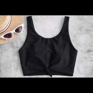 ZAFUL Black Knot Tankini Swimsuit Top